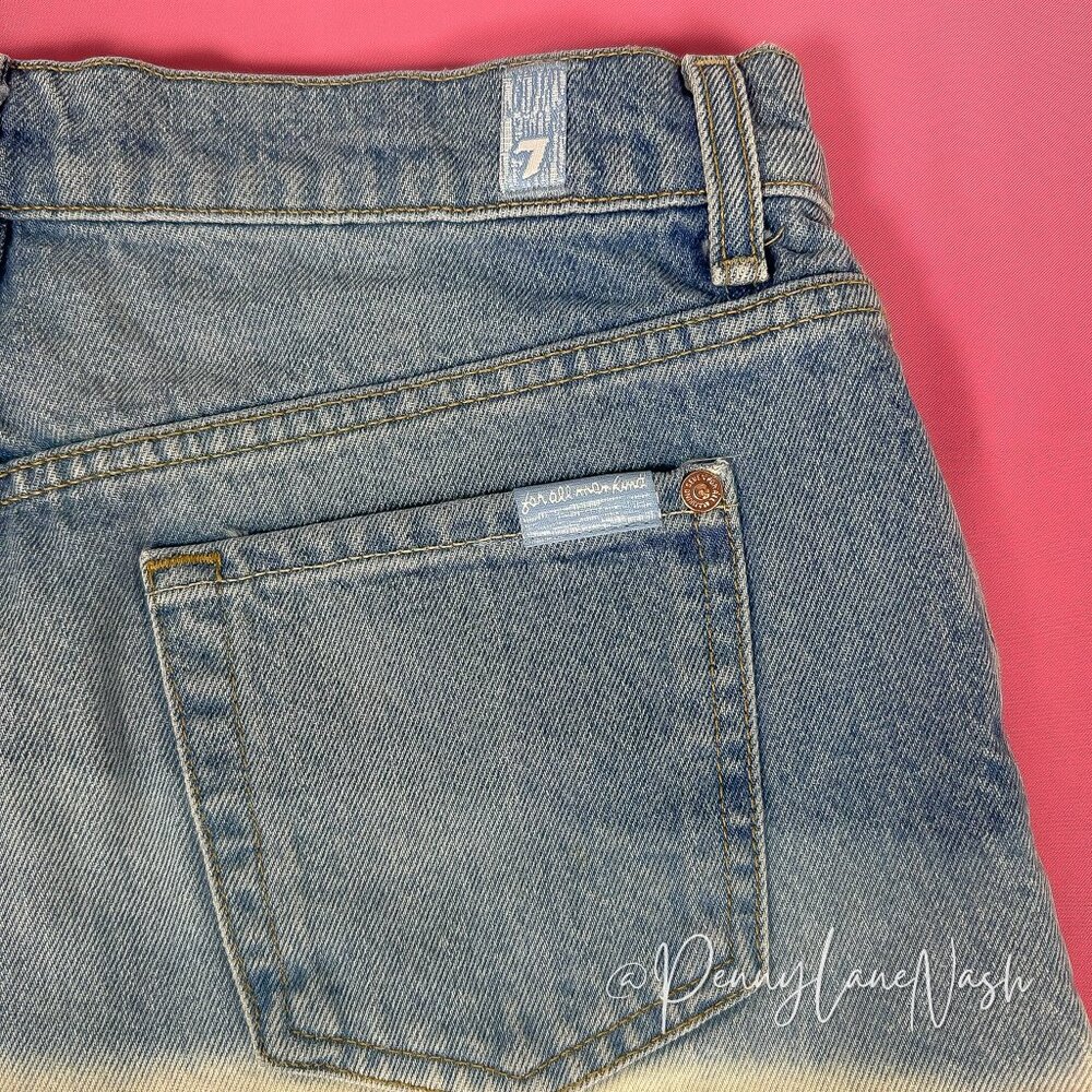 7 For All Mankind Dip Dye Ombré Denim Cut Off Jean Shorts - Picture 7 of 7